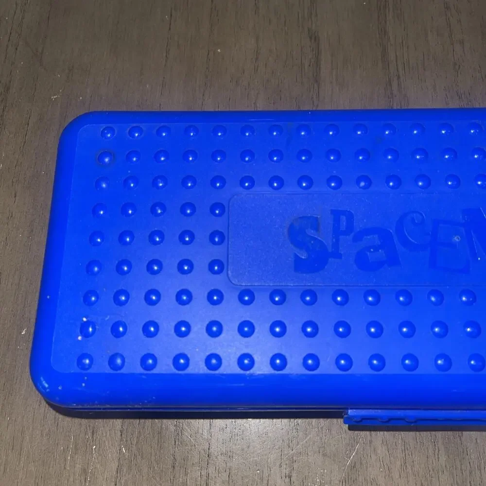 Vintage 90's Spacemaker Pencil & Ruler Boxes Newell Office Products Blue Black